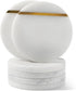 Koville White Marble Coasters Set of 6 for Coffee Table, 3.9" Inches