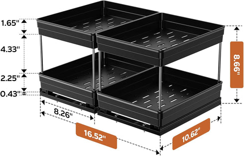 Mystozer 8.26''Wx10.62''Dx8.66''H, 2 Packs-2 Pull Out Spice Rack Organizer for Cabinet, Slide Out Spice Racks