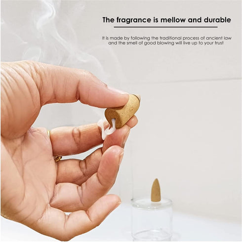 Premium Masala Back Flow Cones, NAQSH Natural Incense Cones Assorted 10 Fragrances, 8 Cones Each