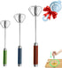 Semi-automatic Whisk, Stainless Steel Egg Beater, Hand Push Rotary Mixer for Whisking, Beating, and Stirring