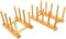 2 Pcs Household Kitchen Natural Bamboo Drain Dish Rack, Multifunctional Cup and Book Storage Rack, 8"(L) x 4.5"(W) x