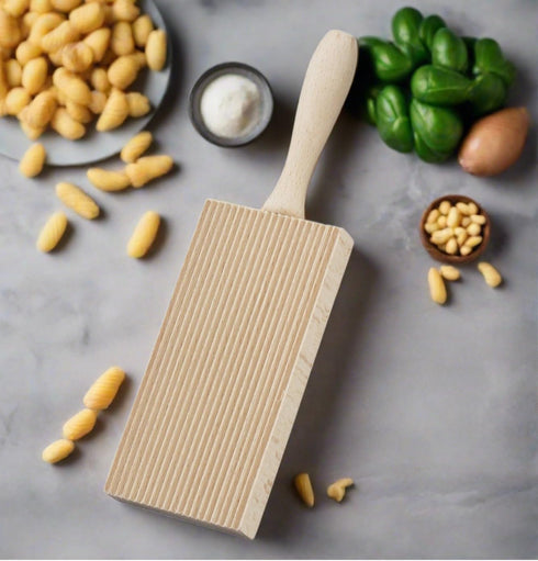 8" 5" Cuisinox Wooden Gnocchi and Cavatelli Pasta Board, Beachwood, x