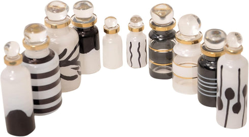 CraftsOfEgypt Genie Blown Empty Glass Mini Bottles Set of 20 Decorative Small Vials for Perfume, Essential Oils