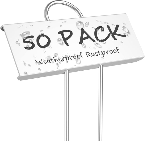 STARTOSTAR 50-Pack Metal Plant Labels, 10.6" Garden Markers Reusable Nursery Tags for