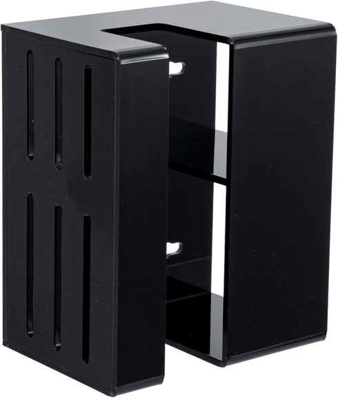 MyGift Premium Black Acrylic Wall Mounted Hair Styling Tools Holder, 2 Slots Salon Organizer Rack