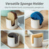 Counter, Zoeeker Sponge Holder for Kitchen Sink, Ceramic Dish Sponge Drying Caddy Scrubby Daddy Kitchen Organizer Cute