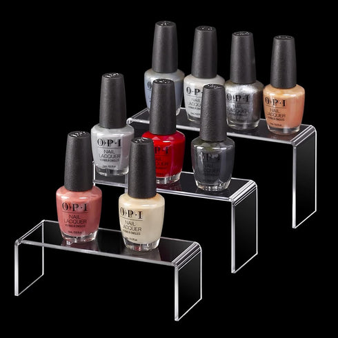 Acrylic Display Stand Riser - Clear Small Decorator Stand Shelf for Figures, Jewelry, Cupcake, Dessert - 2 Sets