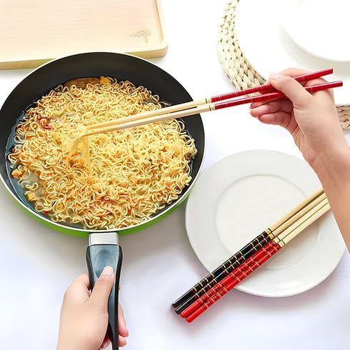 Bamboo Noodles Kitchen Cooking Frying Chopsticks 13.0 Inches Long Set of 2 Pairs Fsc Certificated Eco-Friendly
