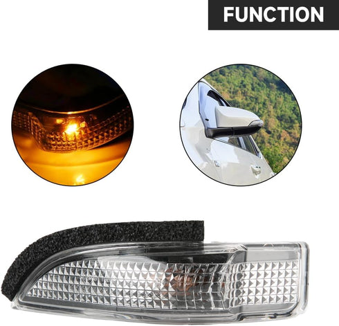 Front Left Side Wing Mirror LED Turn Signal Light, Compatible for Toyota Corolla 2014-2019, Replace Part 8174052050