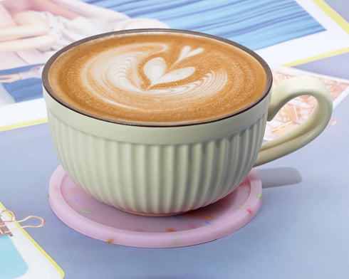 ONLYKXY 3pcs Luminous Silicone Coaster Set Candy Pink Modern Drink Mats for Outdoor Table Coffee Tea Kitchen Decor