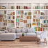 FENDROM White Bookshelf Bookcase Tapestry Home Office Video Conference Study Room Tapestries Wall Hanging Art
