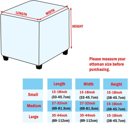 Lussenwert Velvet Ottoman Cover Square Stretch Square Ottoman Cover Thick Ottoman Slipcover Square Washable Storage