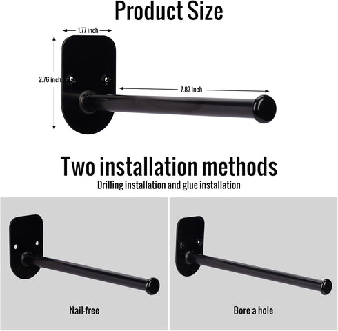 Single Section Stainless Steel Clothes Hanger Storage Rack Organizer Wall Mount Adhesive OR Drilling Installation (Length 7.8")… by XINYUWIN