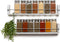 Farmhouse Kitchen Decor Wall Mounted Spice Rack, 2 Shelves in Washed White for Wooden Spice Storage
