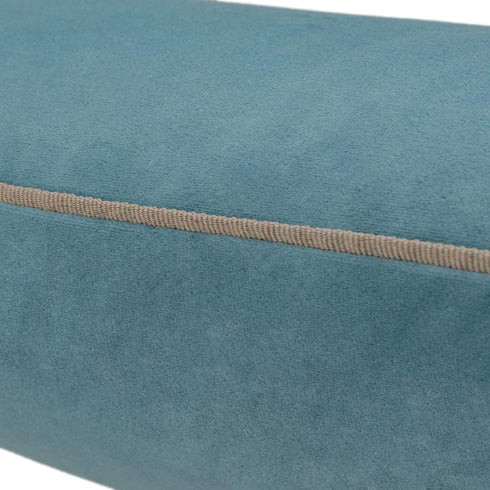 Solid Velvet Decorative Throw Pillowcase, Luxury Soft Cushion Cover, 14 x 24 Inches, Blue