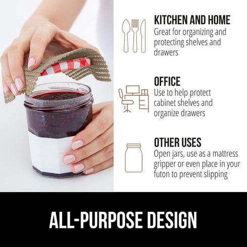 Gorilla Grip Drawer Shelf Liner, Non-Adhesive Thick Strong Grip, Protects Kitchen Cabinets and Cupboards, 12" x 20',