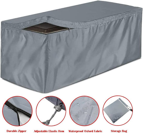 Skyour 420D 48x24x22in) Patio Deck Box Cover Heavy Duty Oxford Waterproof Bench Outdoor Storage Deck Boxes Covers