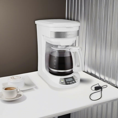 12 Programmable (46294J) Hamilton Beach Cup Drip Coffee Maker Machine, Regular & Bold Brew Options, Auto Pause