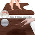 Yimobra Memory Foam Toilet Bath Mat U-Shaped, Soft, Non-Slip, Machine Washable, 24 X 24 Inches, Brown