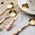 DOITOOL 4pcs Stainless Steel Coffee Spoon Flower- shaped Spoons Tea Sugar Spoon Dinner Espresso Spoons for Dessert Cake Mixing Drinks Appetizer (Pink)