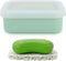 Leak Proof Travel Soap Case, Silicone Soap Container with Drainage Layer, Shatterproof Holder for Travel, Camping, Gym