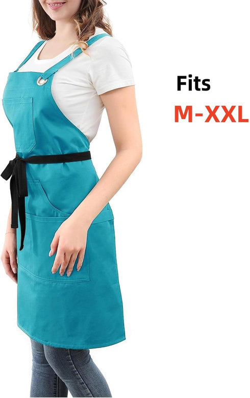 Kitchen Artist Apron for Chef - BBQ & Grill, 6 Deep Pockets, 100% Cotton, M-XXL
