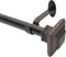 Elrene Home Fashions Florence Single Curtain Rod - Stacked Square Finials, 1" Diameter, Antique Bronze
