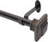Elrene Home Fashions Florence Single Curtain Rod - Stacked Square Finials, 1" Diameter, Antique Bronze