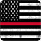 Rogue River Tactical Thin Red Line USA Flag Tattered Drink Coaster Set of 4, Gift for Firefighter Fire Department Home