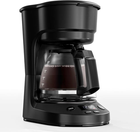 WAA 5 Cup Programmable Drip Coffee Maker, Portable Coffee Machine with Glass