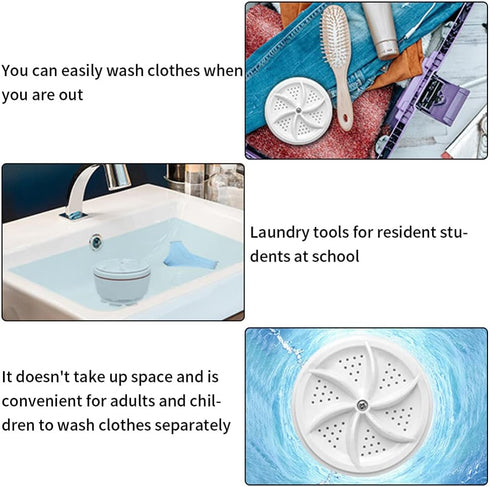 Mini Turbine Washing Machine, USB Powered Portable Washer for Underwear, Towels, Socks, Etc.