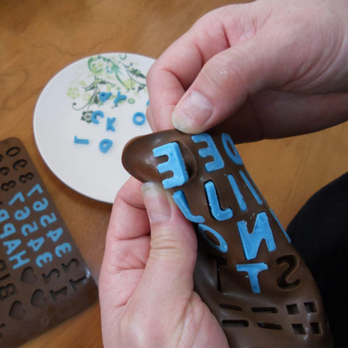 Silicone Letter Number Molds, Reusable Chocolate Molds with Happy Birthday Cake Decorating Symbols