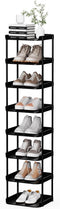 Altdnmaf 8 Tier Vertical Narrow Shoe Rack, Stackable Tall Skinny Shoerack, Compact Single
