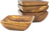 Woodard & Charles Acacia Wood 4" Individual Square Serving Bowl Set of 4 for Appetizers, Nuts, and More