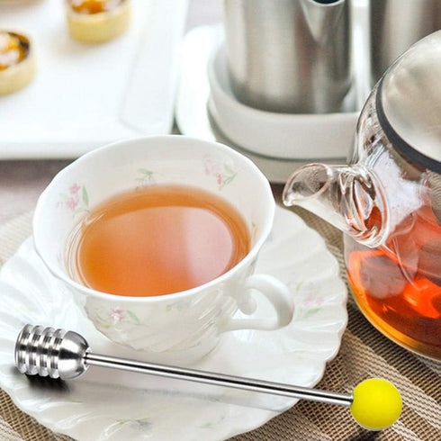 Stainless Steel Honey Dipper Stick - 6.3 Inch Honey Wand Server for Honey Pot, Dispense Drizzle Honey, Wedding Party
