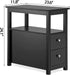 Oteymart Side Table End Table Narrow Sofa Table Rectangular Side Cabinet with Drawers and Shelf for Living Room