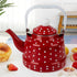 Luxshiny Enamel Stovetop Pour-Over Coffee and Tea Kettle, Small Boiling Water Pot, Camping Teapot