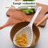 2 Pieces Slotted Strainer Scoop Colander, Plastic Skimmer Spoon with Handle for Kitchen Cooking, White and Orange
