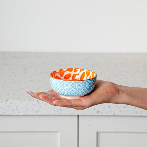 Set 4 Oz 3.5 Inch Set 6 Ceramic Dipping Bowls - Mini Dessert Bowls - Small Porcelain Bowls for Side Dishes, Snack