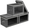 Storage Bins with Lids, Fabric Storage Boxes with Lids, Collapsible Organizers for Clothes, Towels, Books, 3 Packs, Grey