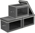 Storage Bins with Lids, Fabric Storage Boxes with Lids, Collapsible Organizers for Clothes, Towels, Books, 3 Packs, Grey