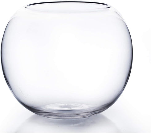 WGV Bowl Glass Vase, 8" Diameter, 6.5" Height, Clear Bubble Planter for Wedding Event Home Decor