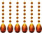PATIKIL Teardrop Crystal Chandelier, 6 Pack 160mm Length Prisms Part Dark Amber