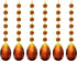 PATIKIL Teardrop Crystal Chandelier, 6 Pack 160mm Length Prisms Part Dark Amber