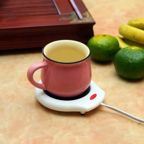 2pcs(White (CFW002-White) Home&Office Desktop Electric Mug Warmer-Coffee/Tea/Cocoa/Soup-Scented Candles Gift for Winter
