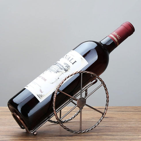 Countertop Wine Rack for Wine Storage, Red Bronze Metal Rack for Living Room, Dining Room, and Wine Cellar