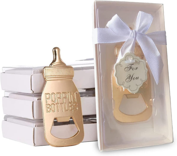 Asrnten 12 Pieces Baby Bottle Openers for Baby Shower Favors,Poppin Design Souvenirs Return