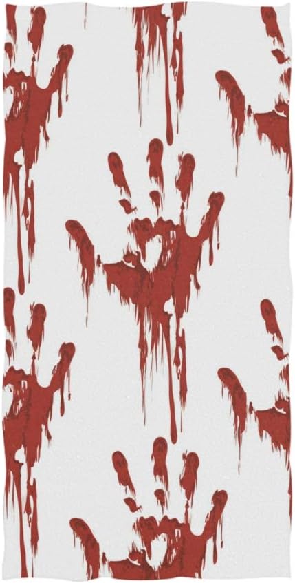 senya Halloween Scary Bloody Zombie Hand Towel, Ultra Soft Luxury Bathroom Towels (30"x15")