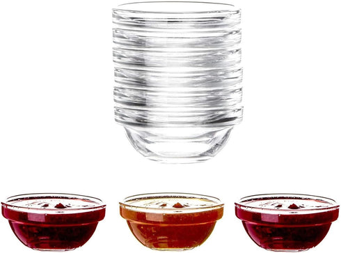Mini Glass Bowls Set of 6, Small Dipping Bowls for Sauces, Jam, Chutney, Nut Dessert, Ice Cream Sundae Serving Bowls