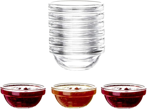 Mini Glass Bowls Set of 6, Small Dipping Bowls for Sauces, Jam, Chutney, Nut Dessert, Ice Cream Sundae Serving Bowls